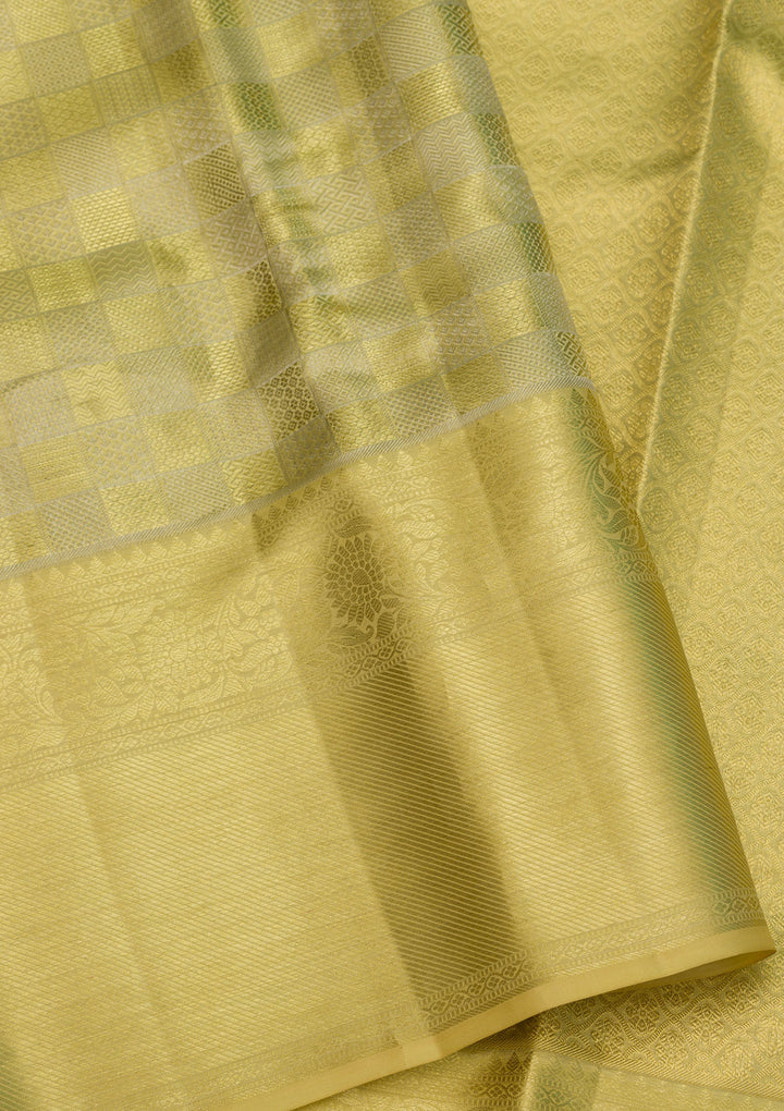 Lemon Yellow Zariwork Pure Silk Saree