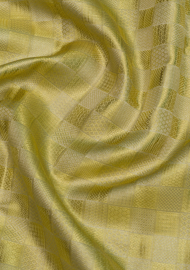 Lemon Yellow Zariwork Pure Silk Saree