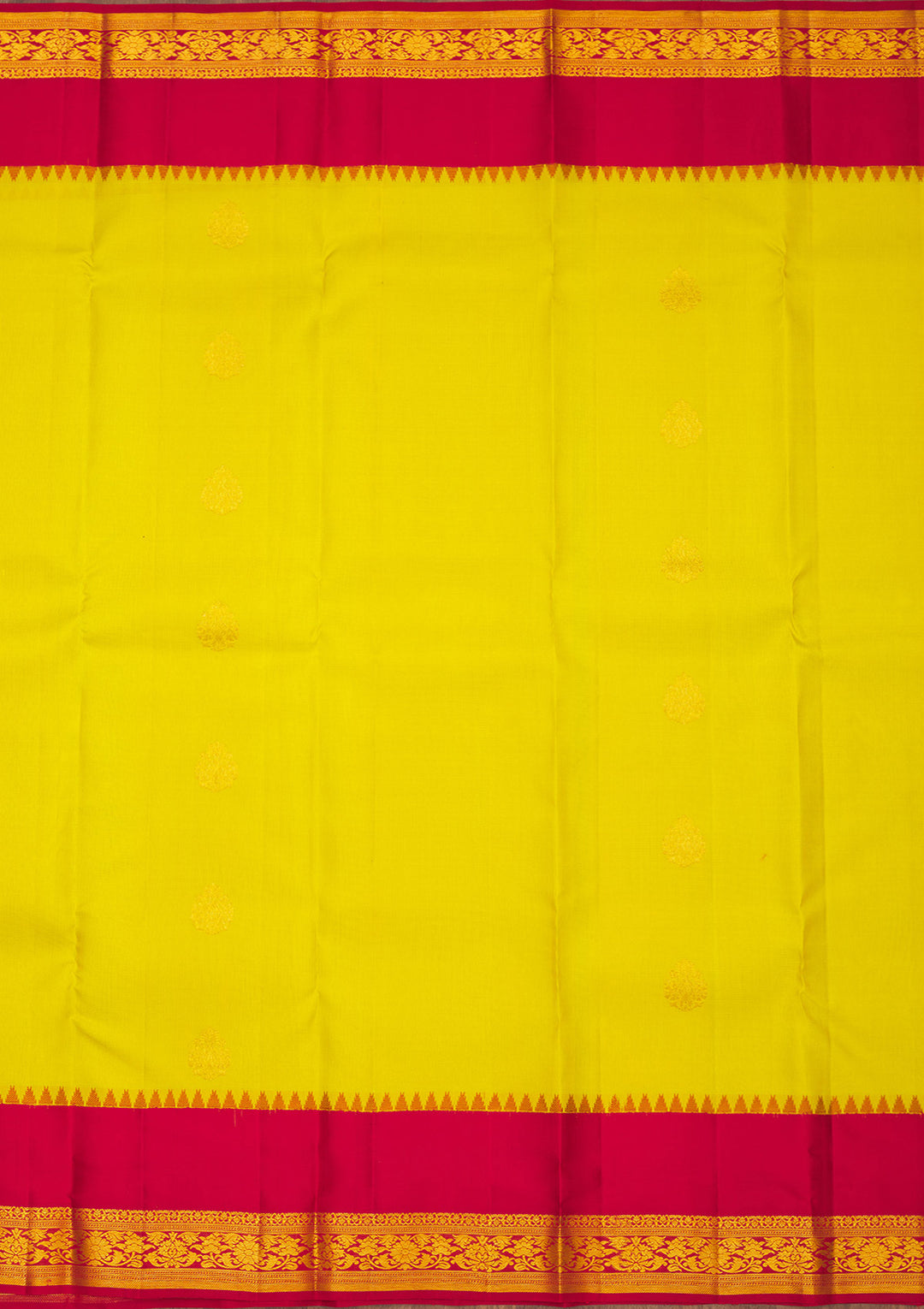 Lemon Yellow Zariwork Pure Silk Saree