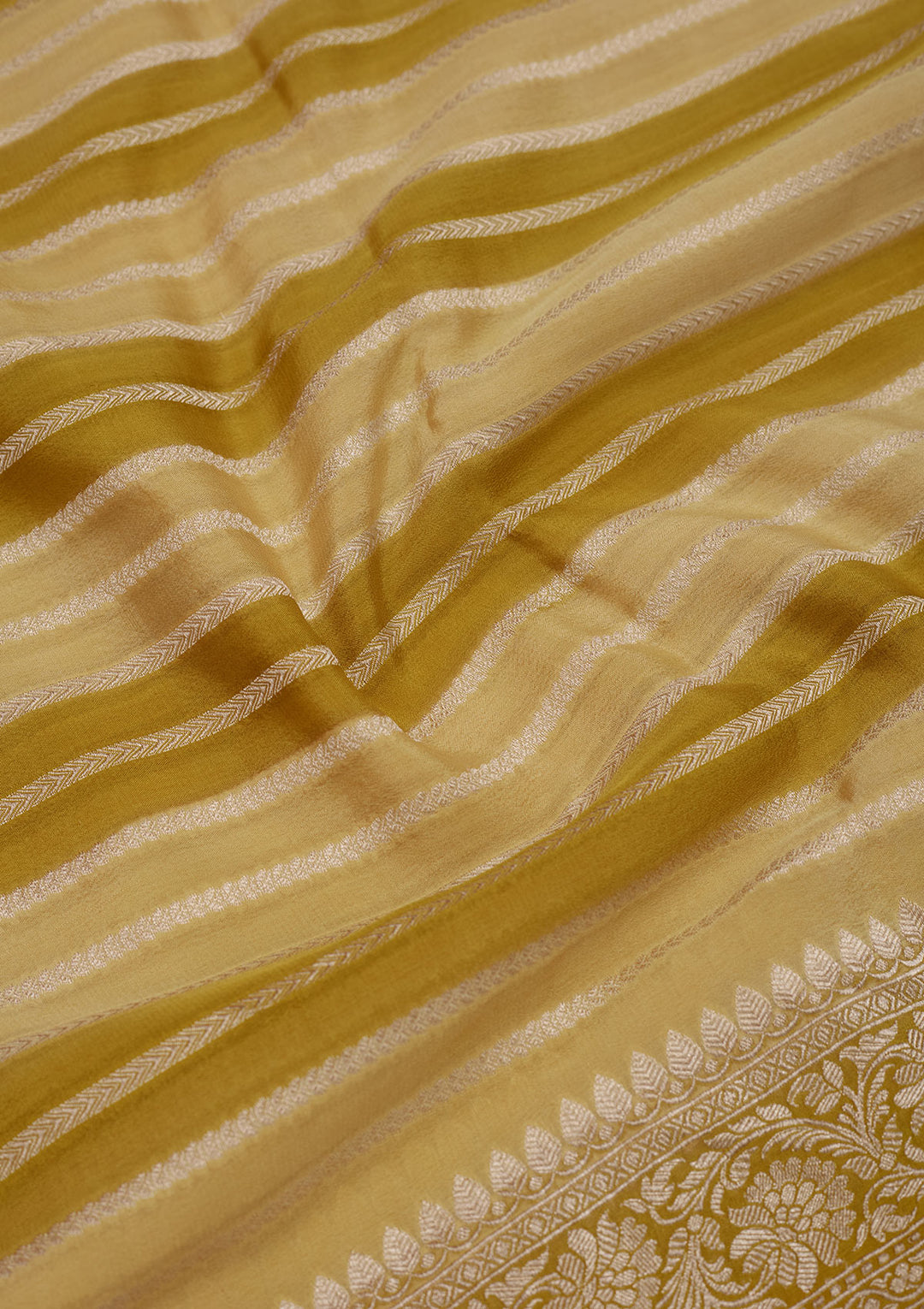 Lemon Yellow Zariwork Pure Silk Saree