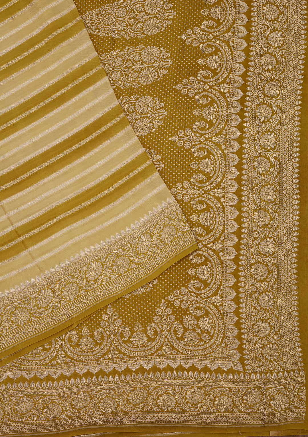 Lemon Yellow Zariwork Pure Silk Saree
