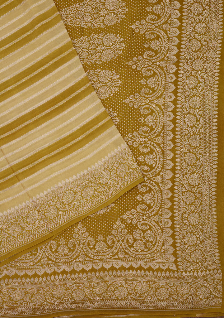 Lemon Yellow Zariwork Pure Silk Saree