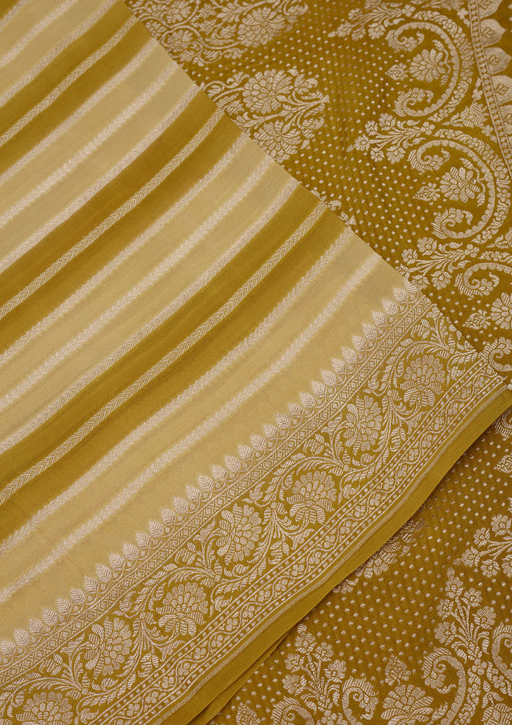 Lemon Yellow Zariwork Pure Silk Saree
