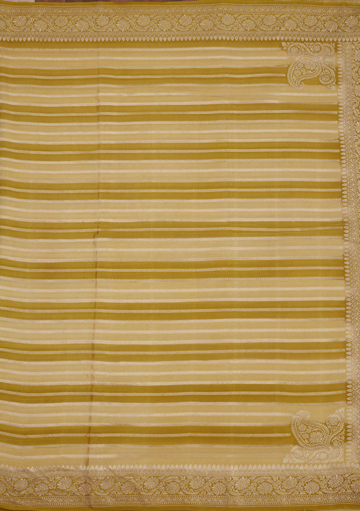 Lemon Yellow Zariwork Pure Silk Saree