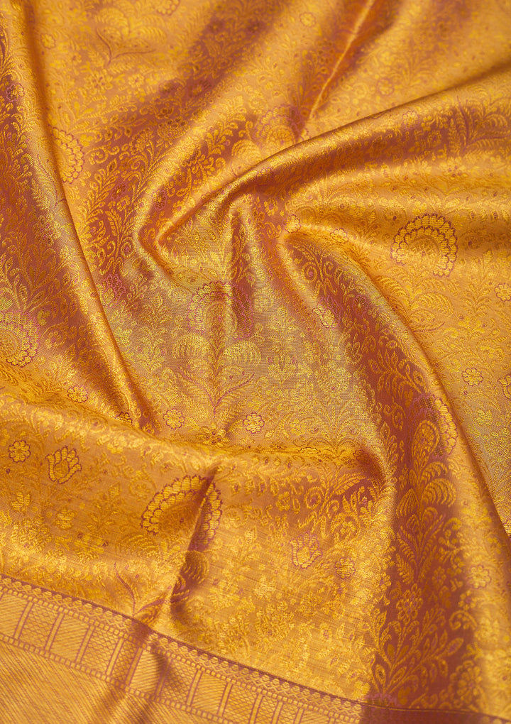 Light Brown Zariwork Pure Silk Saree