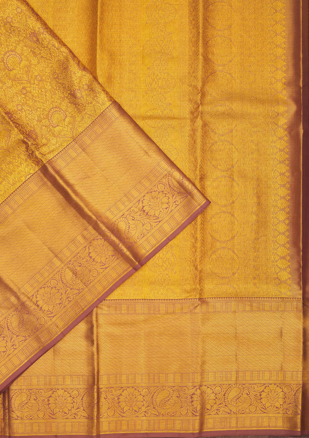 Light Brown Zariwork Pure Silk Saree