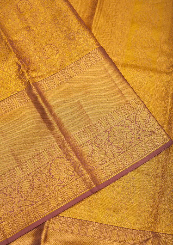 Light Brown Zariwork Pure Silk Saree