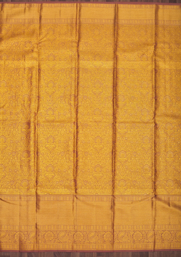 Light Brown Zariwork Pure Silk Saree