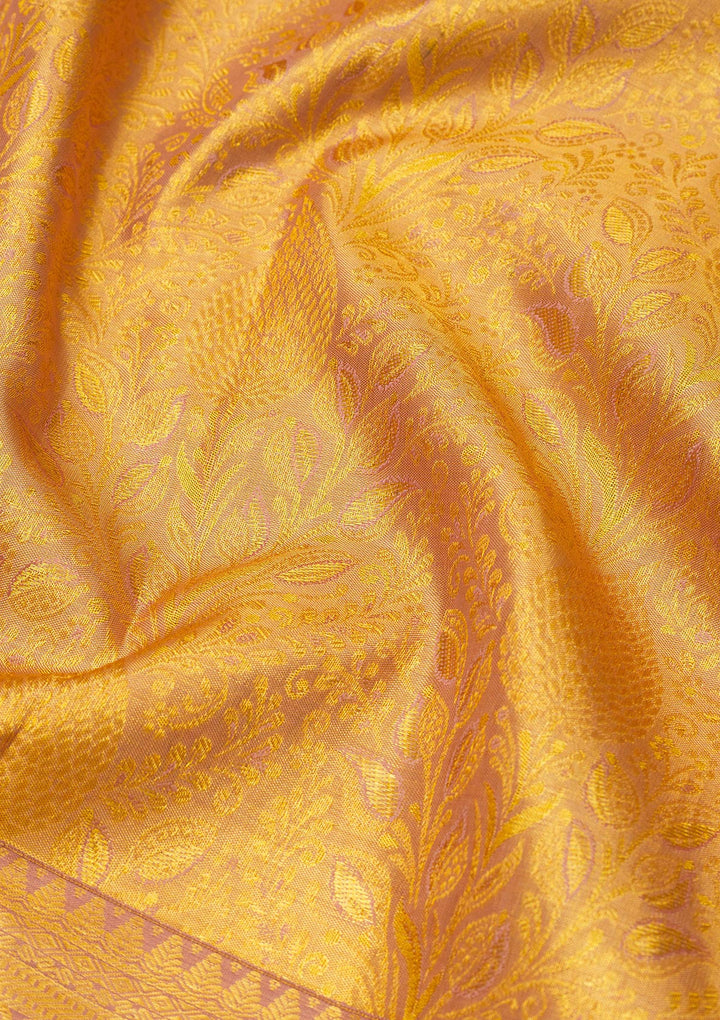 Light Brown Zariwork Pure Silk Saree