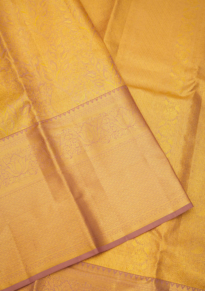 Light Brown Zariwork Pure Silk Saree