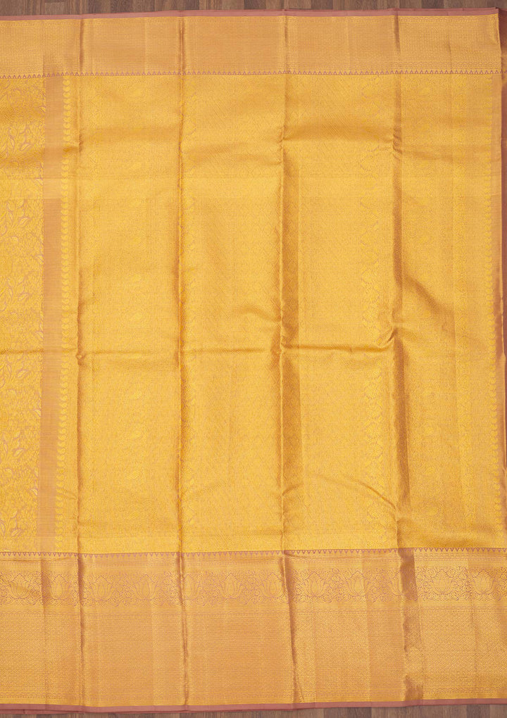 Light Brown Zariwork Pure Silk Saree