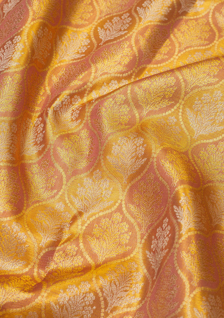 Light Brown Zariwork Pure Silk Saree