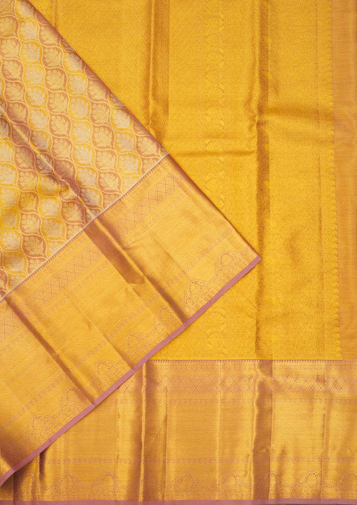 Light Brown Zariwork Pure Silk Saree