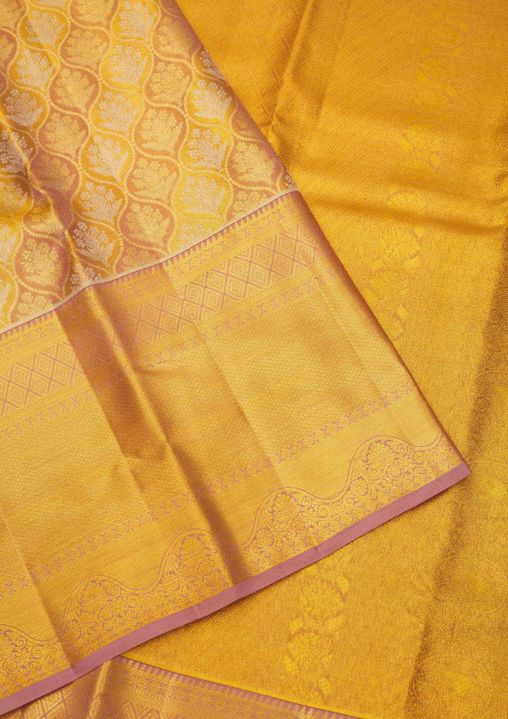 Light Brown Zariwork Pure Silk Saree