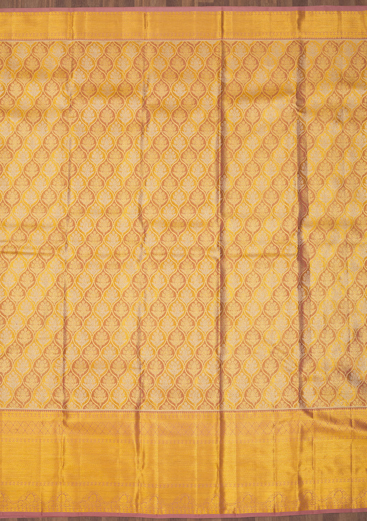 Light Brown Zariwork Pure Silk Saree