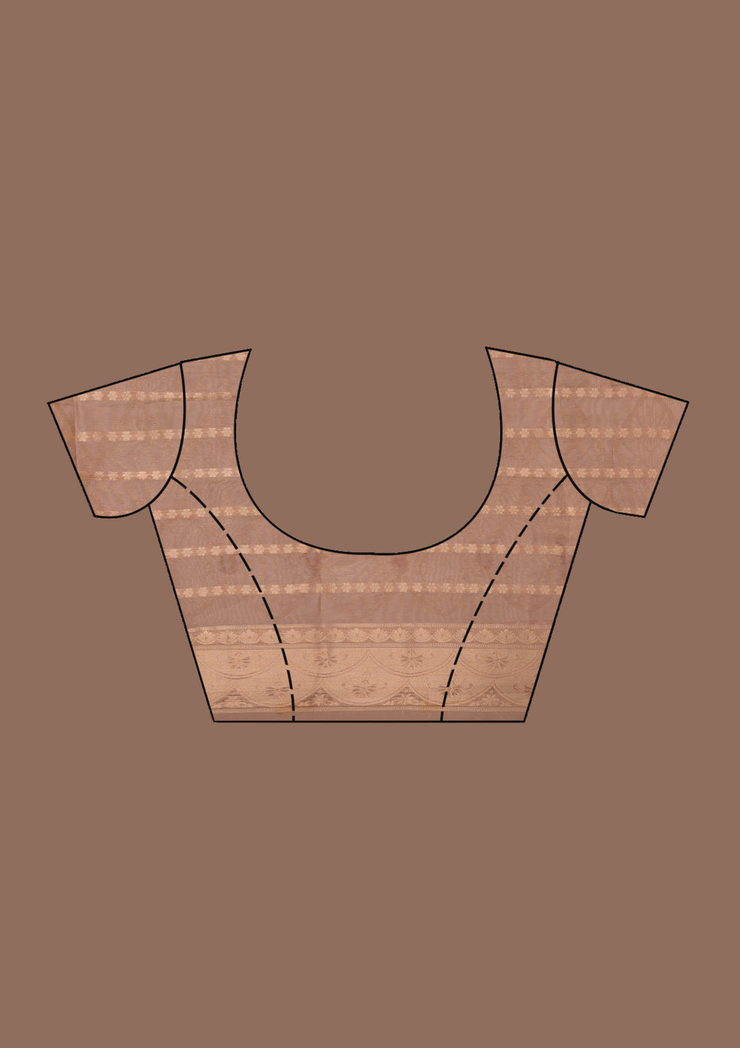 Light Brown Printed Tissue Saree