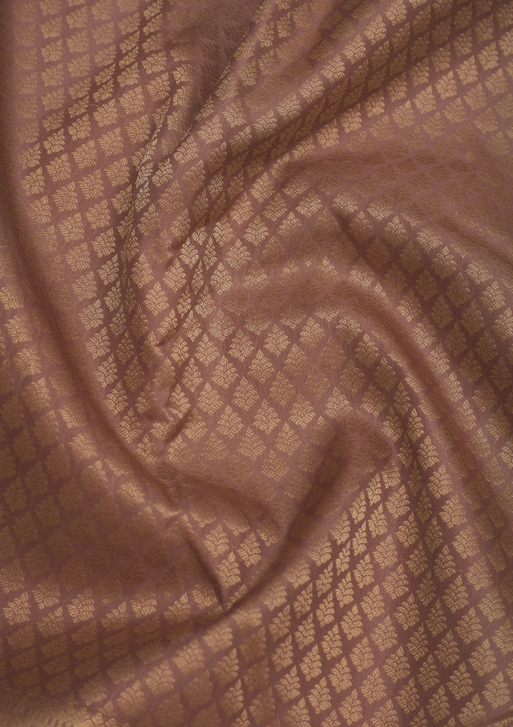 Light Brown Zariwork Pure Silk Saree