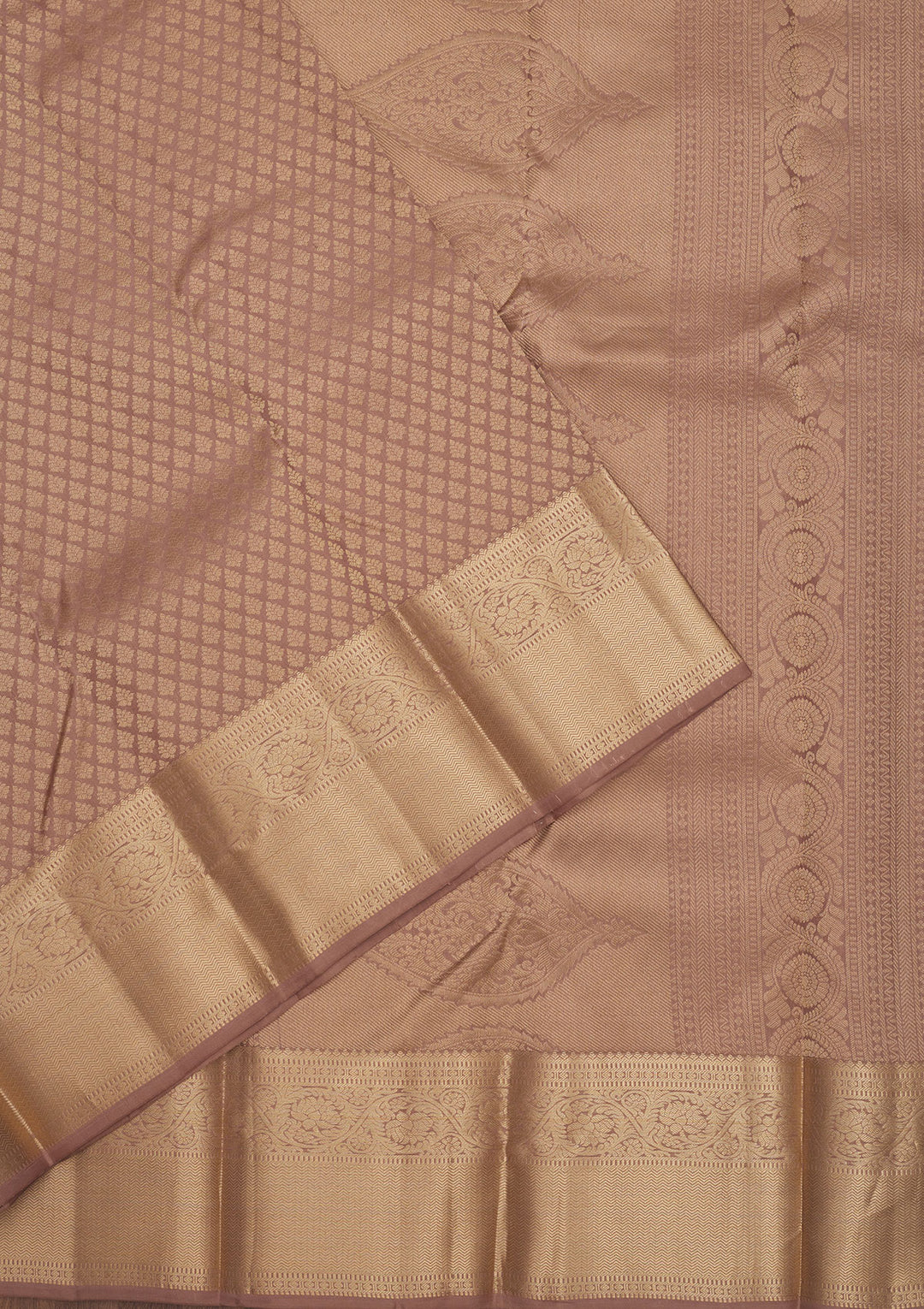 Light Brown Zariwork Pure Silk Saree