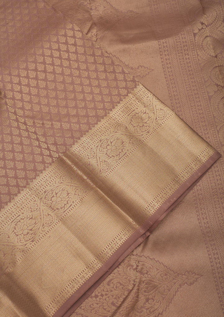 Light Brown Zariwork Pure Silk Saree