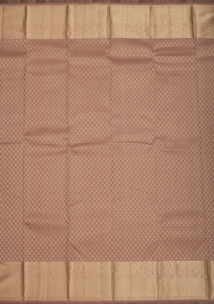 Light Brown Zariwork Pure Silk Saree