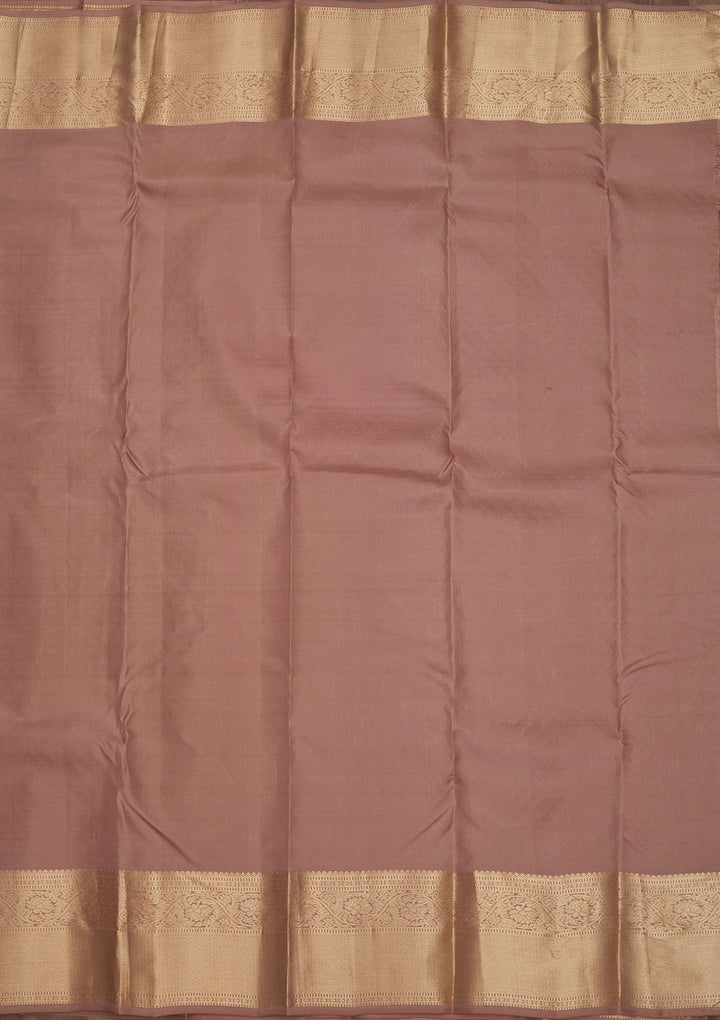 Light Brown Zariwork Pure Silk Saree