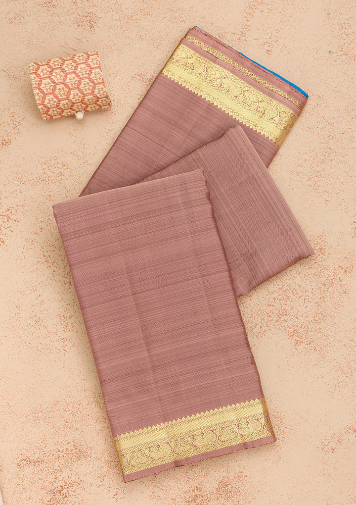Light Brown Zariwork Pure Silk Saree