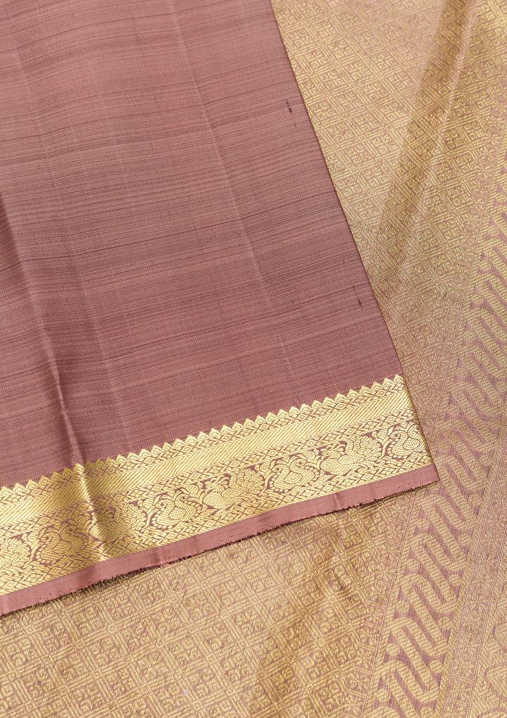 Light Brown Zariwork Pure Silk Saree