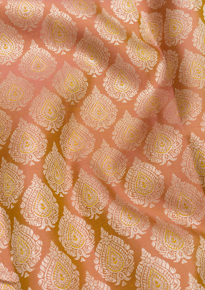 Light Brown Zariwork Kanjivaram Pure Silk Saree
