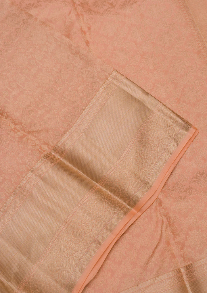 Light Brown Zariwork Pure Silk Saree