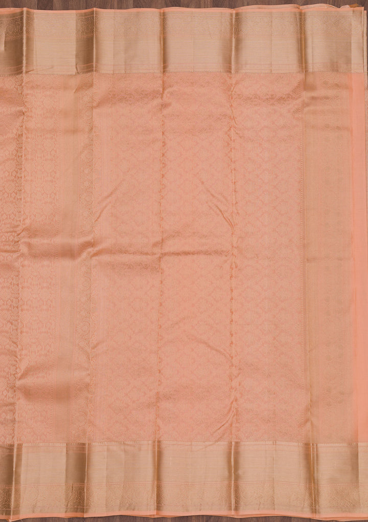 Light Brown Zariwork Pure Silk Saree