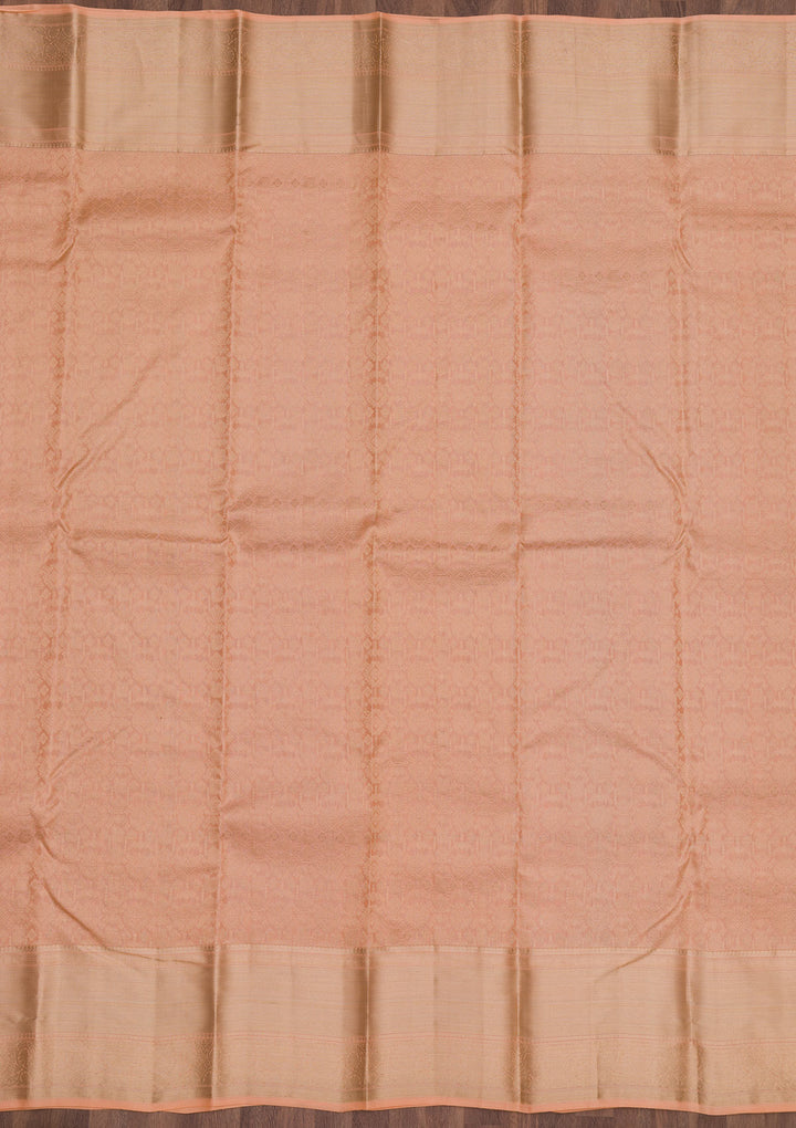 Light Brown Zariwork Pure Silk Saree
