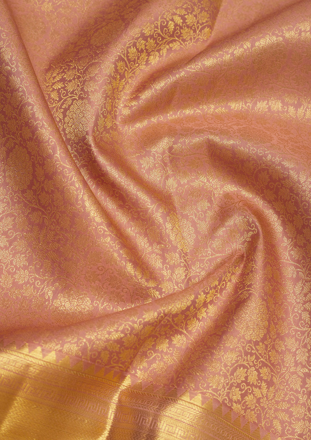 Light Brown Zariwork Pure Silk Saree