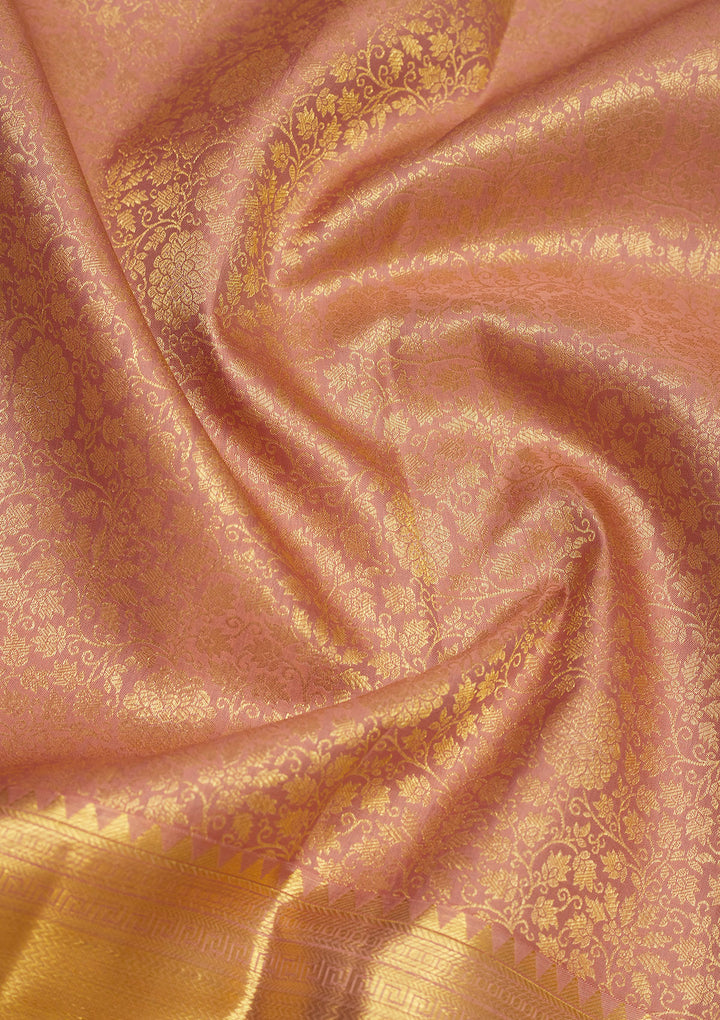 Light Brown Zariwork Pure Silk Saree