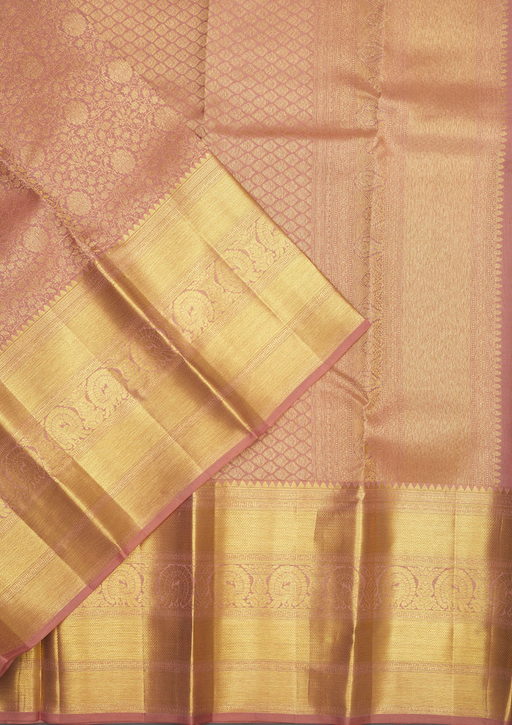 Light Brown Zariwork Pure Silk Saree