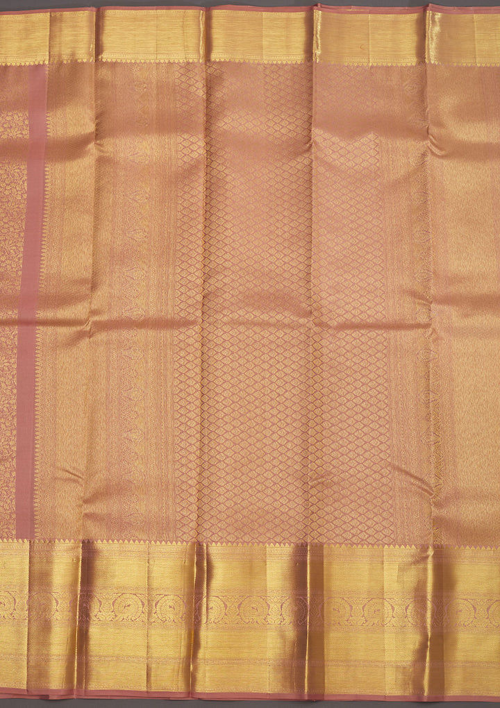 Light Brown Zariwork Pure Silk Saree