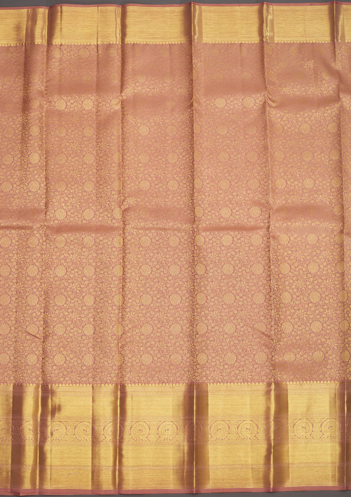 Light Brown Zariwork Pure Silk Saree