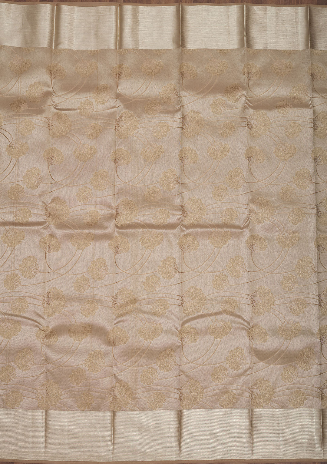 Light Brown Zariwork Pure Silk Saree