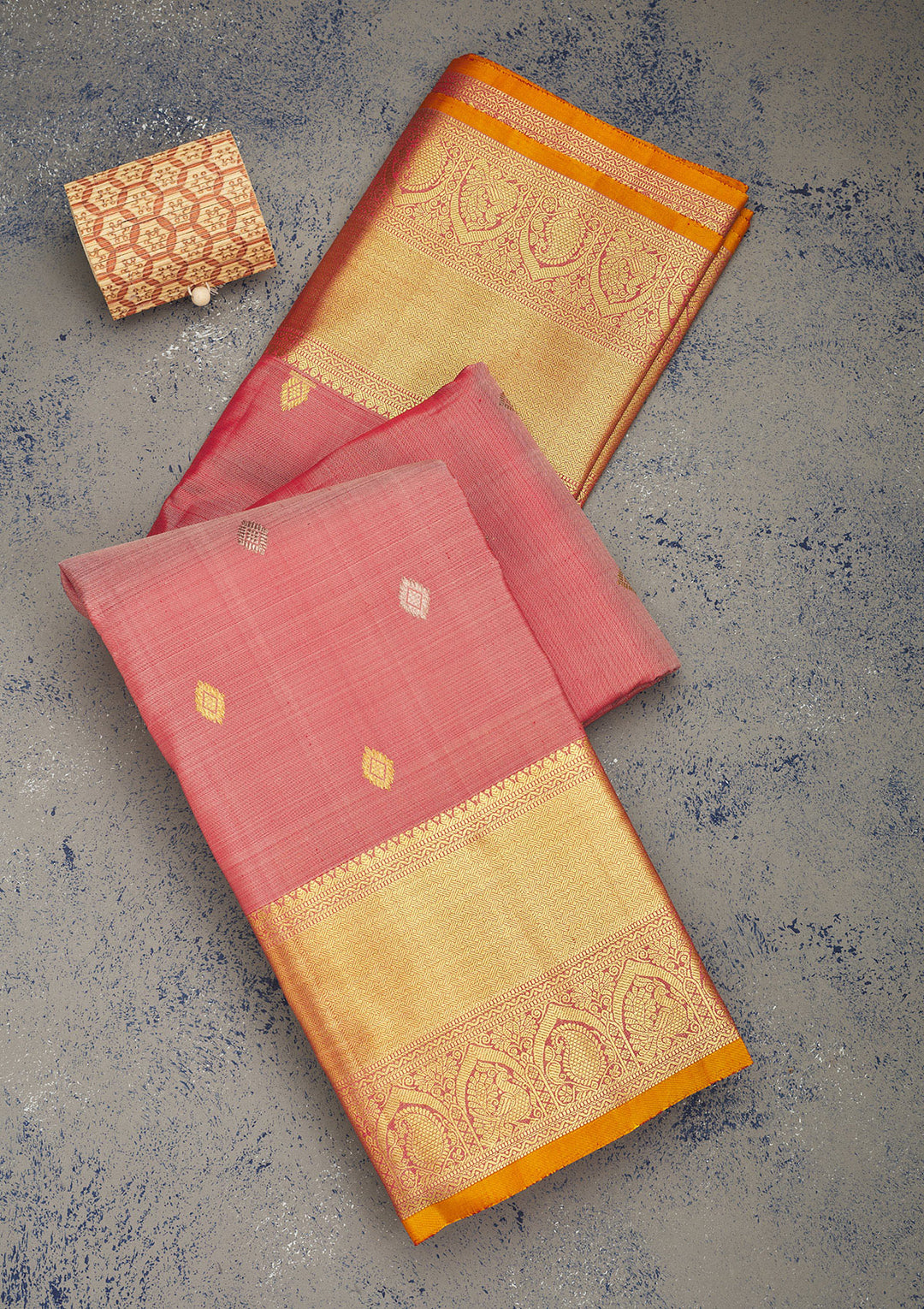 Light Brown Zariwork Pure Silk Saree