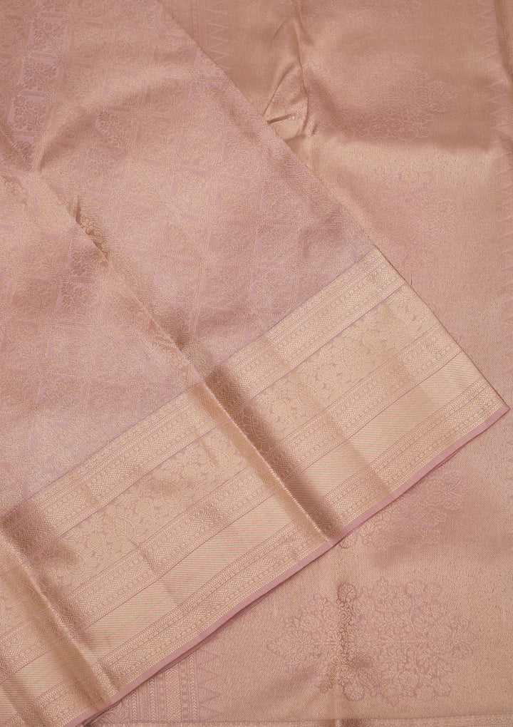 Light Brown Zariwork Pure Silk Saree