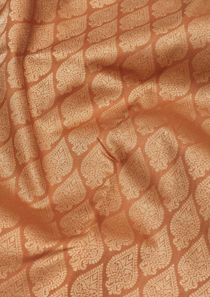 Light Brown Zariwork Pure Silk Saree