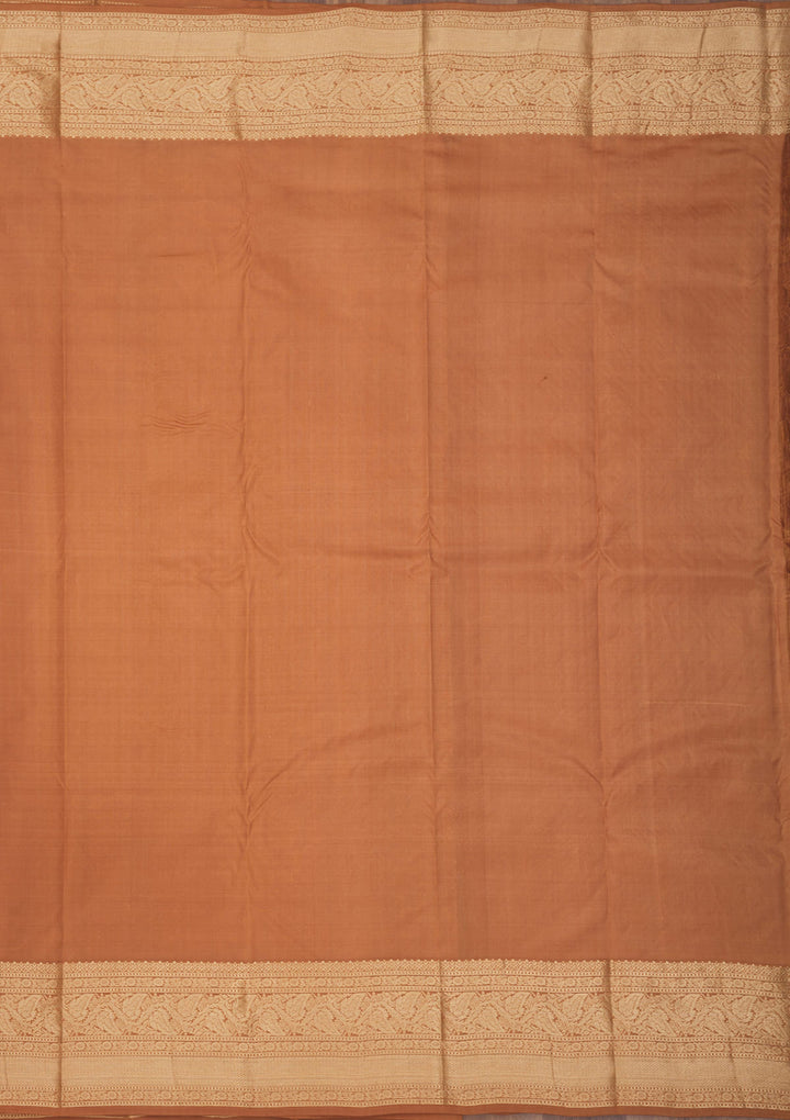 Light Brown Zariwork Pure Silk Saree