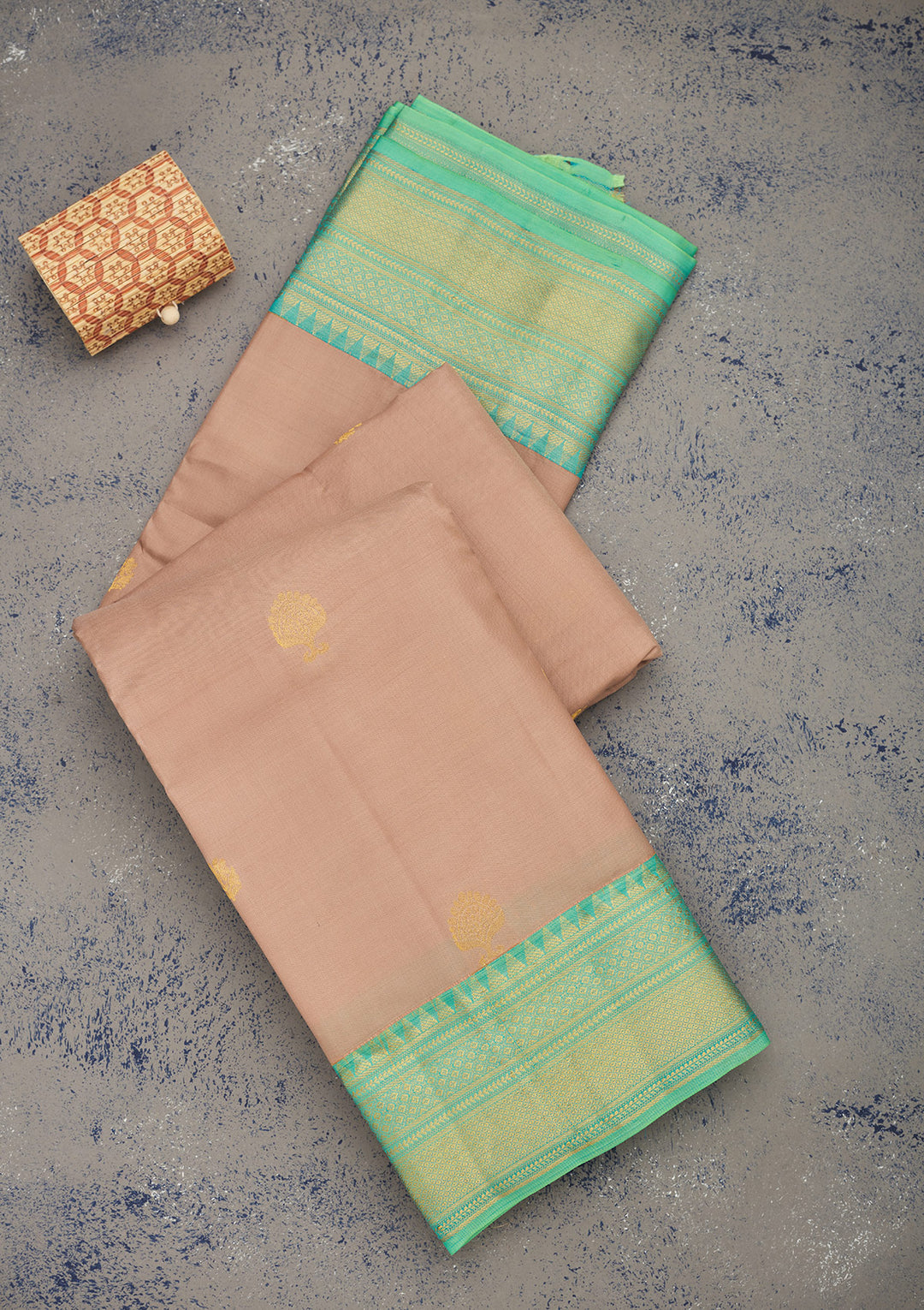 Light Brown Zariwork Pure Silk Saree