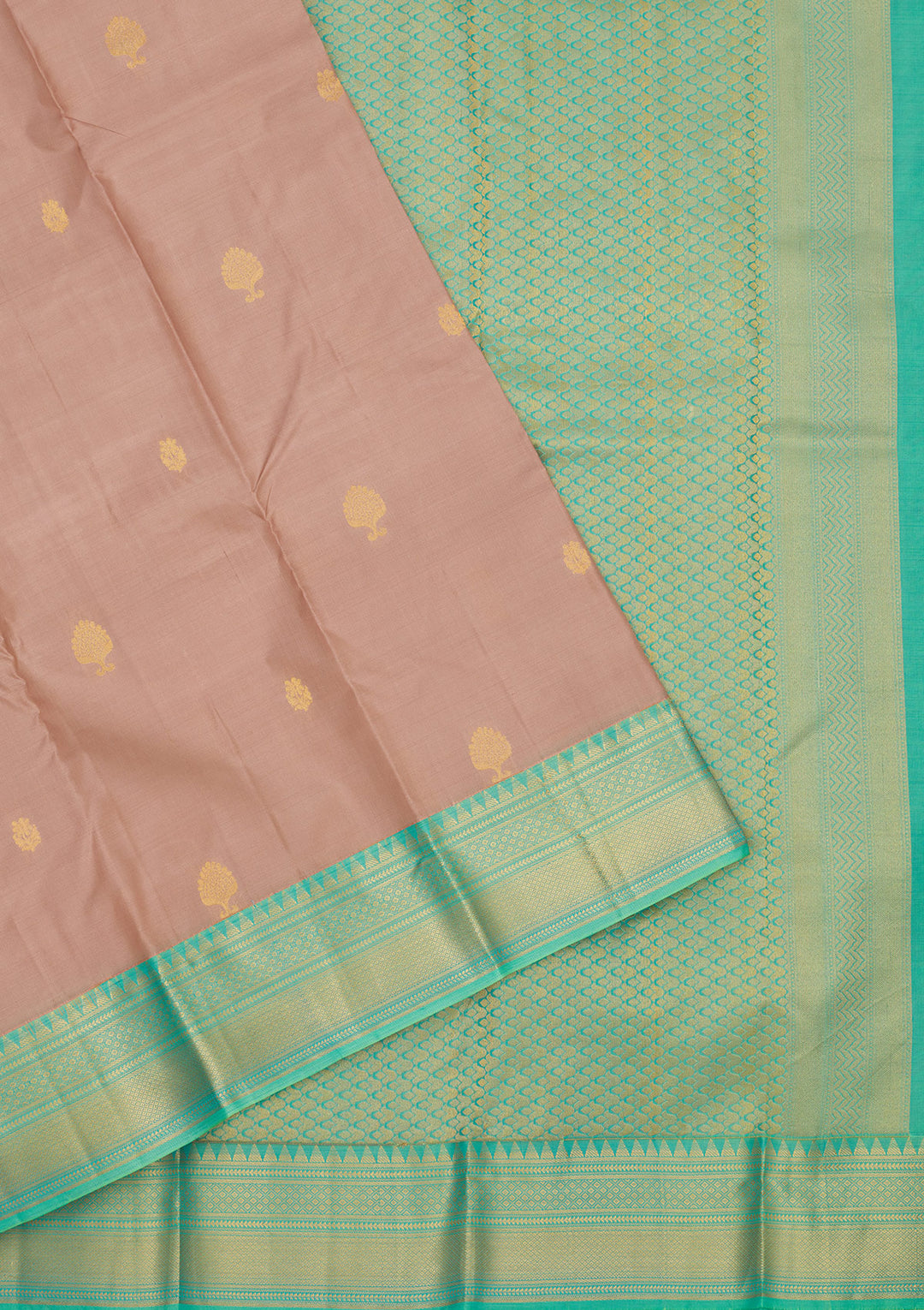 Light Brown Zariwork Pure Silk Saree
