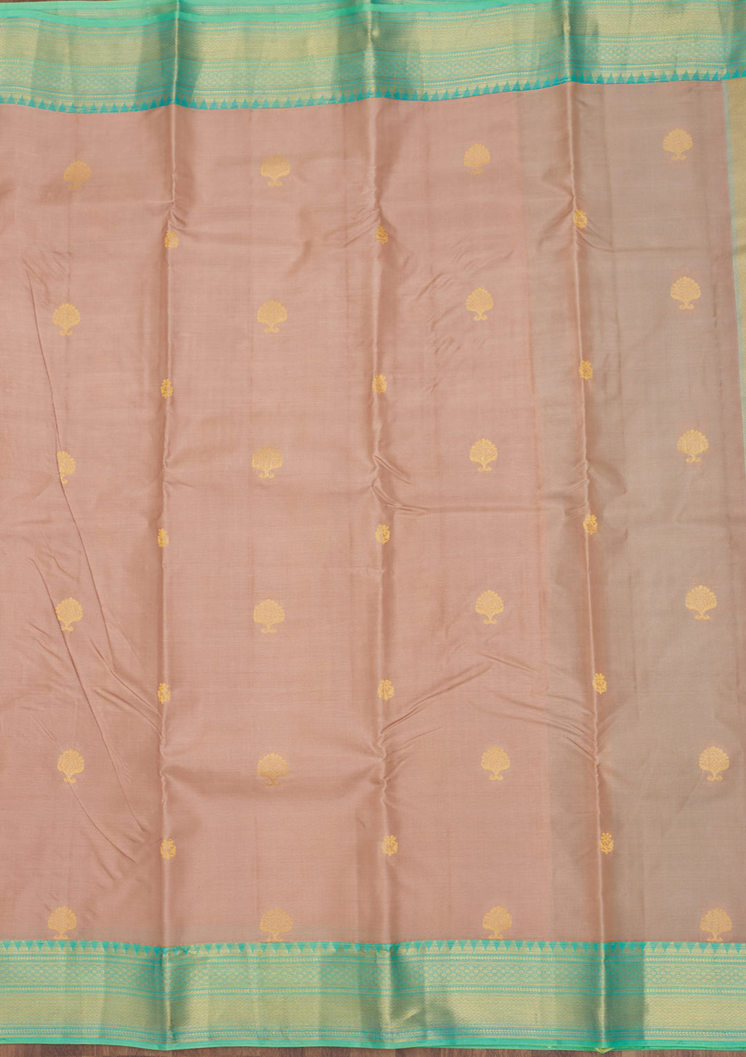 Light Brown Zariwork Pure Silk Saree