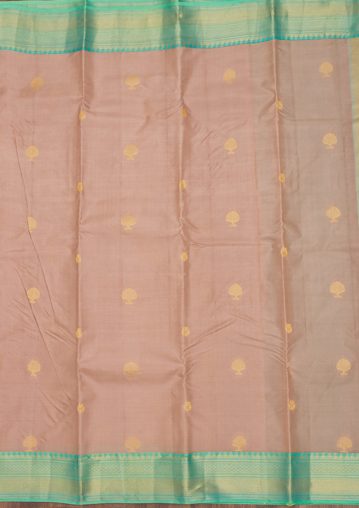 Light Brown Zariwork Pure Silk Saree