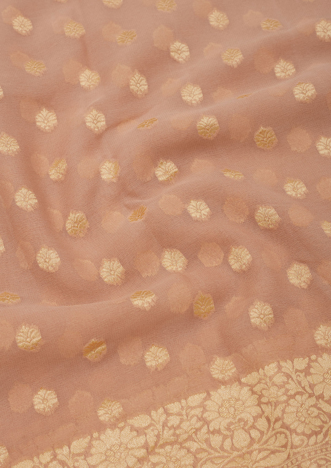 Light Brown Zariwork Pure Silk Saree
