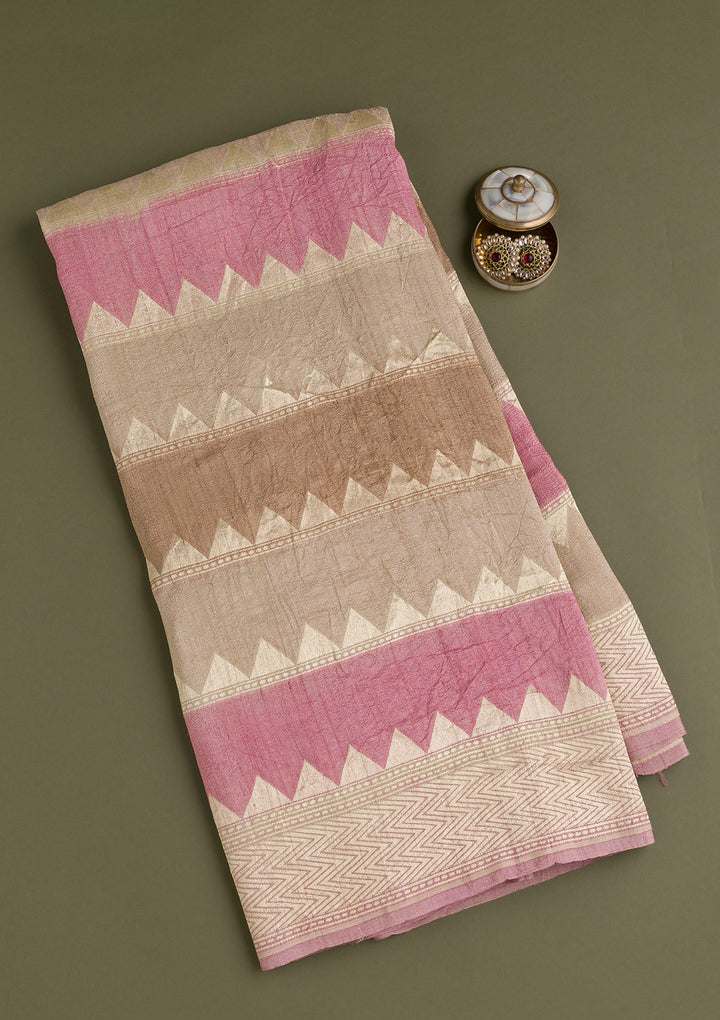 Light Grey Zariwork Pure Silk Saree