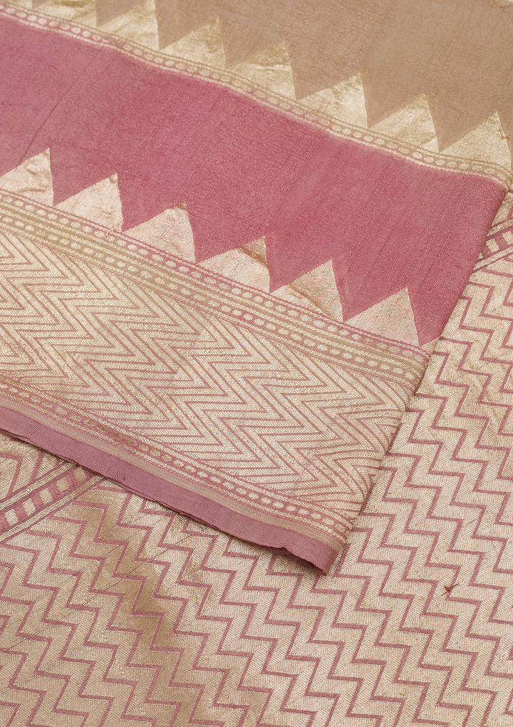 Light Grey Zariwork Pure Silk Saree