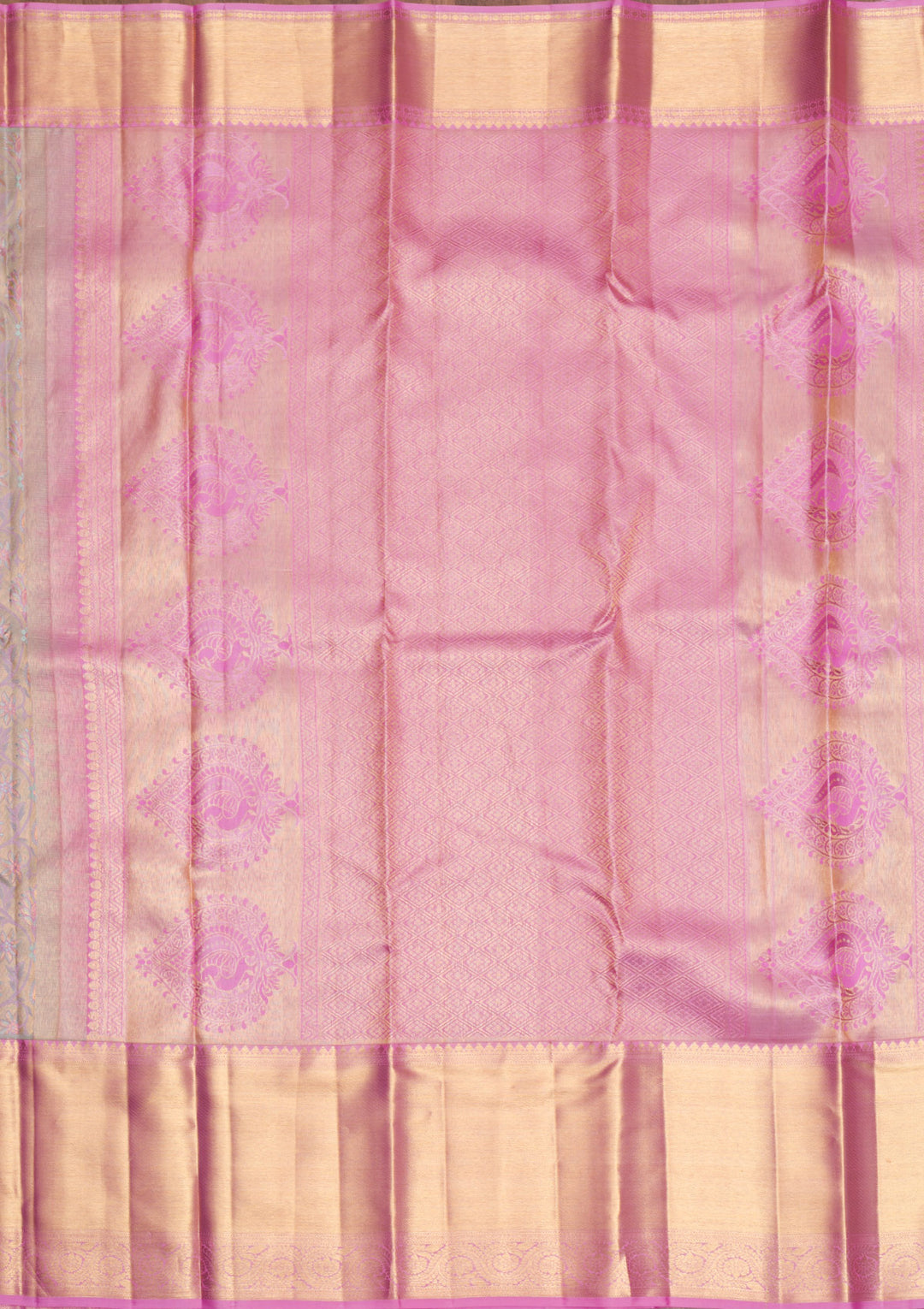 Light Grey Gold Zariwork Pure Silk Saree