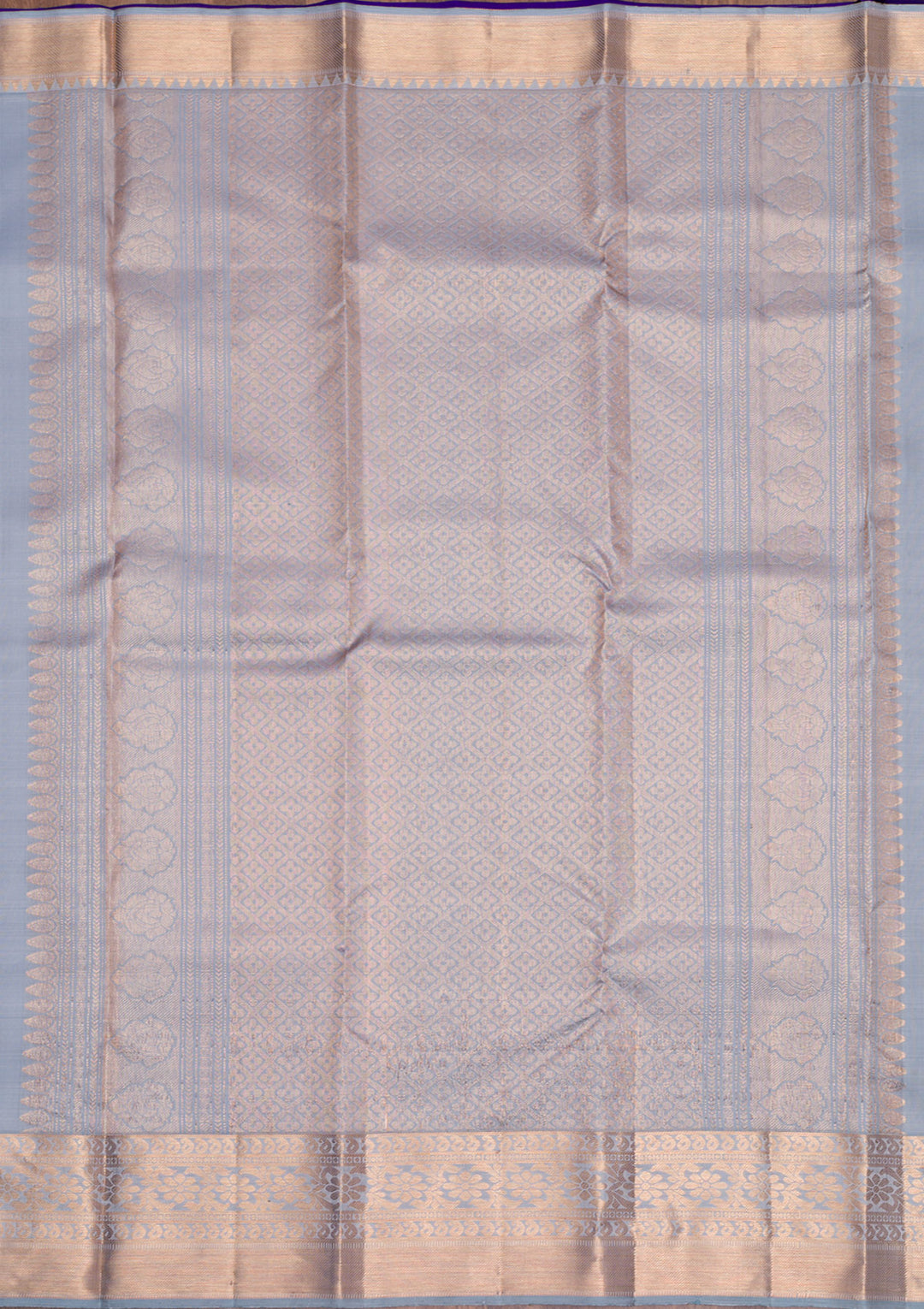 Light Grey Gold Zariwork Pure Silk Saree